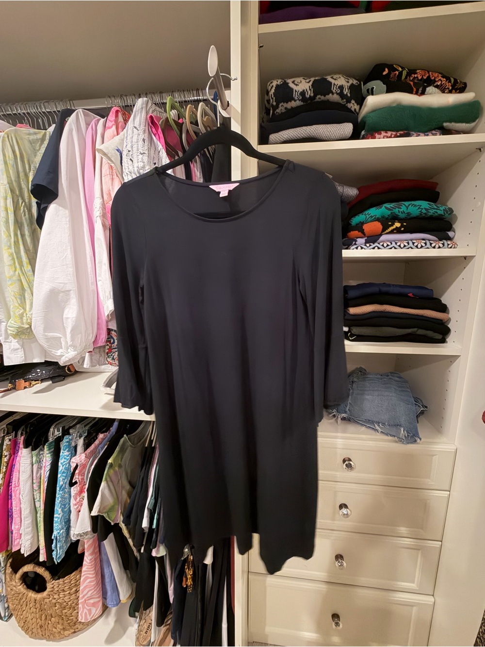 Lilly Pulitzer Black Long Sleeve Swing Dress - Women, small